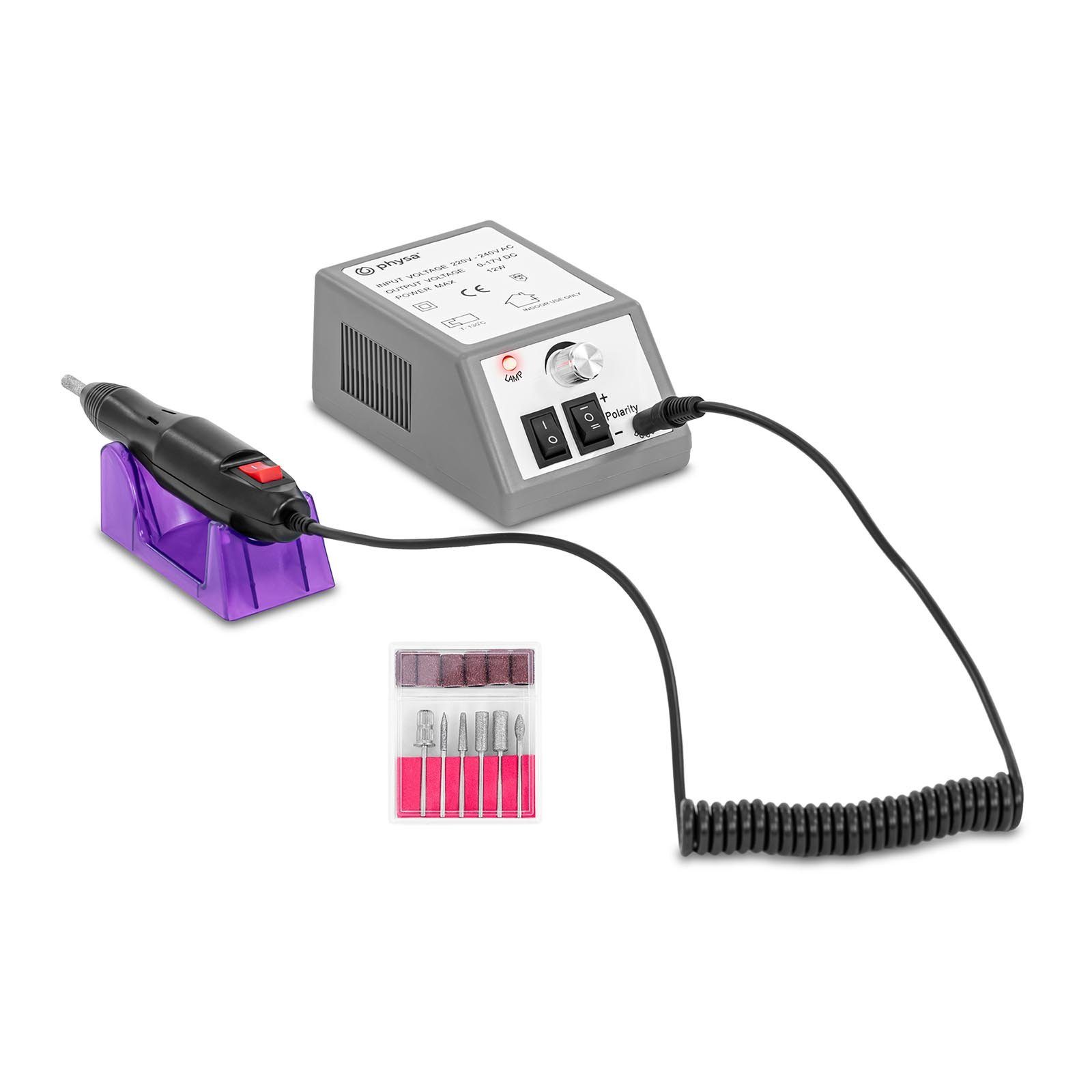 Physa Maniküre-Pediküre-Set elektrische 000 2 U/min 20 Nagelfeile Maniküre Nagelfräser stufenlos