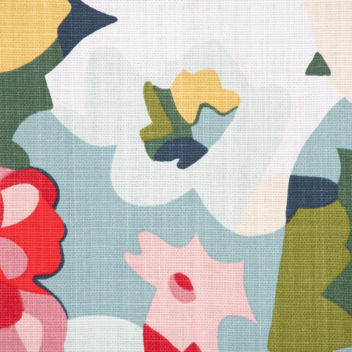 LEBEN. Baumwolle, handmade, LEBEN., 245cm, made Abstrakt Blüten Rosemary SCHÖNER blickdicht, in Rosen SCHÖNER St), Vorhang Vorhang (1 Smokband vorgewaschen bunt Germany,