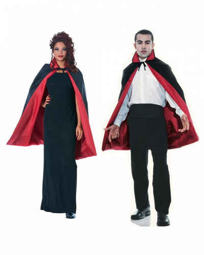 Horror-Shop Vampir-Kostüm Schwarz-roter kurzer Vampir Blutsauger Umhang als