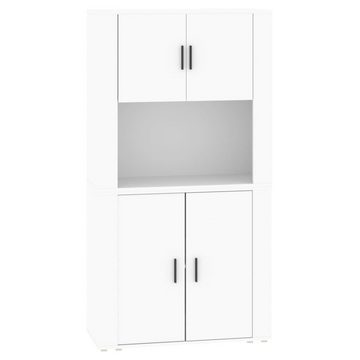 vidaXL Highboard Highboard Weiß Holzwerkstoff (2 St)