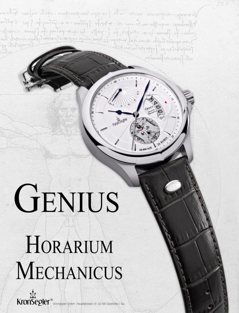 stahl-silber Automatikuhr „Horarium Kronsegler Herren Mechanicus“ - Genius Modell Armbanduhr