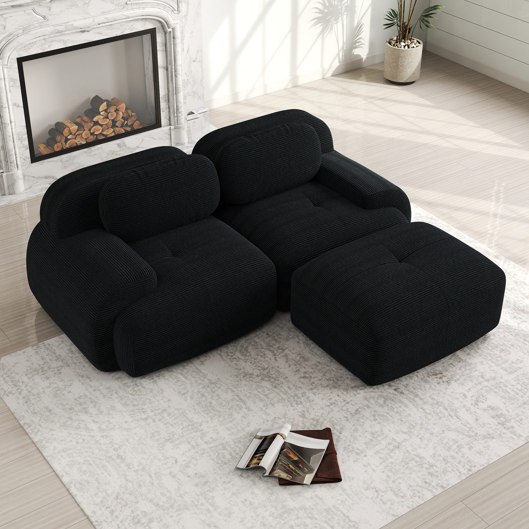 Odikalo 2-Sitzer Ecksofa modular kombinierbar, 82'' günstig online kaufen