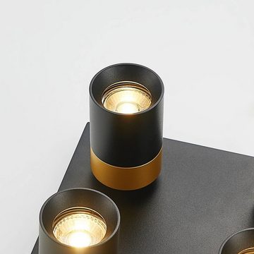 Arcchio Strahler Nikora, Modern, Aluminium, Schwarz, gold, 4 flammig, GU10, Deckenlampe