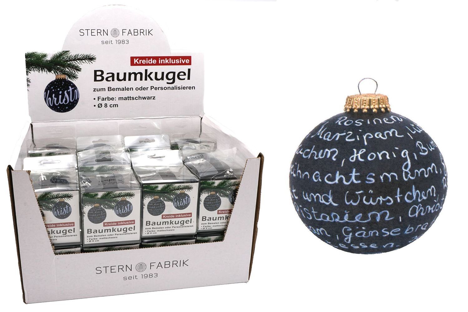 Weihnachtsbaumkugel Weihnachtsbaumkugel Weihnachtsde zum Christbaumschmuck Beschriften 8cm BURI