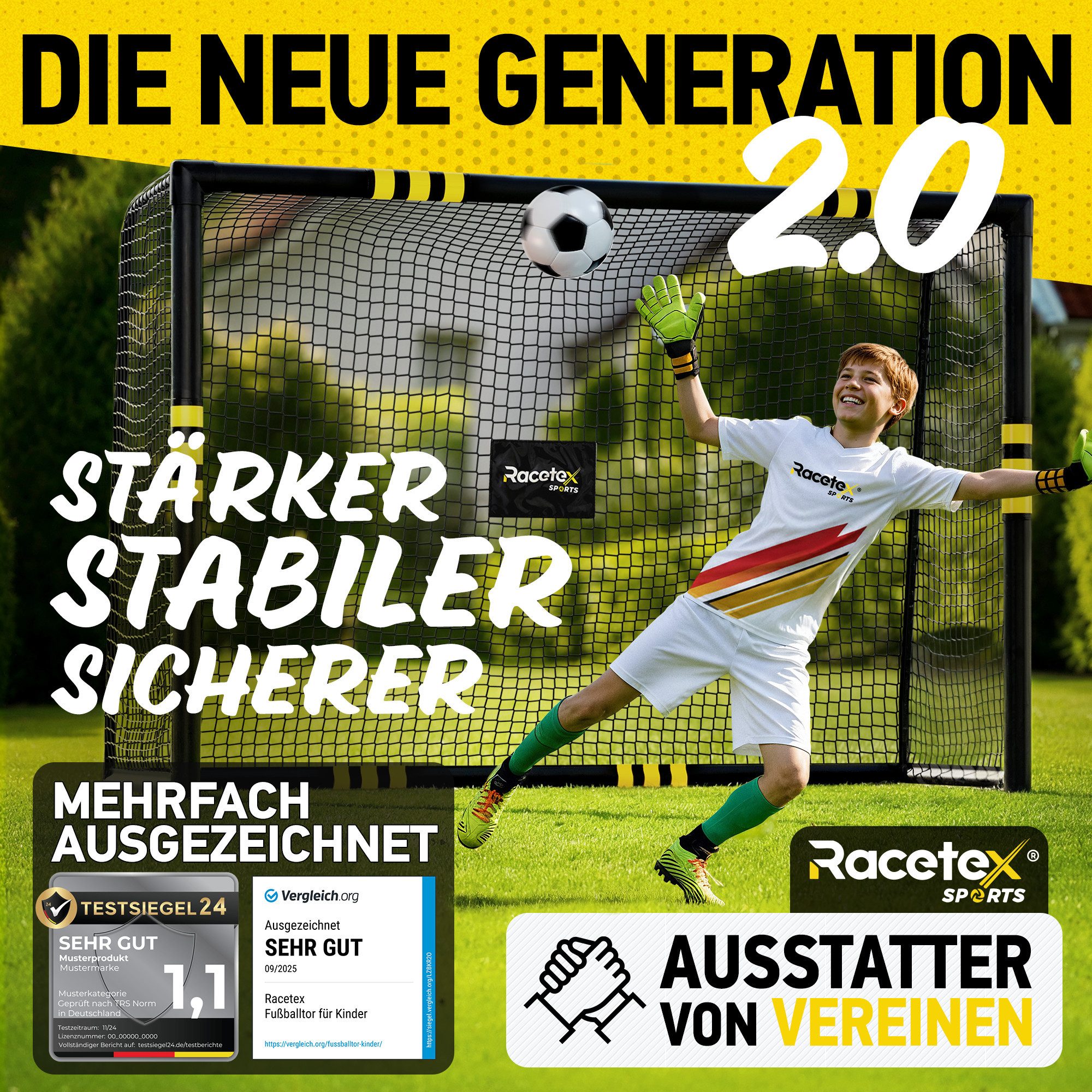 Racetex Fußballtor Racetex Fussballtore für Garten [Anti-Rost Beschichtung], ⚽ UNSERE EMPFEHLUNG ⚽