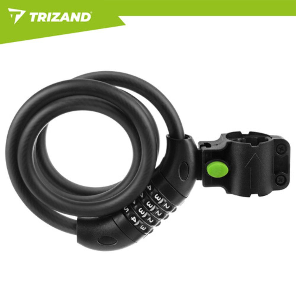Trizand Spiralschloss Fahrradschloss 120 cm Fahrradsicherheit (Spar-Set, 1-tlg., Codekabel), Chiffre-Schloss – kein Schlüsselverlieren mehr möglich