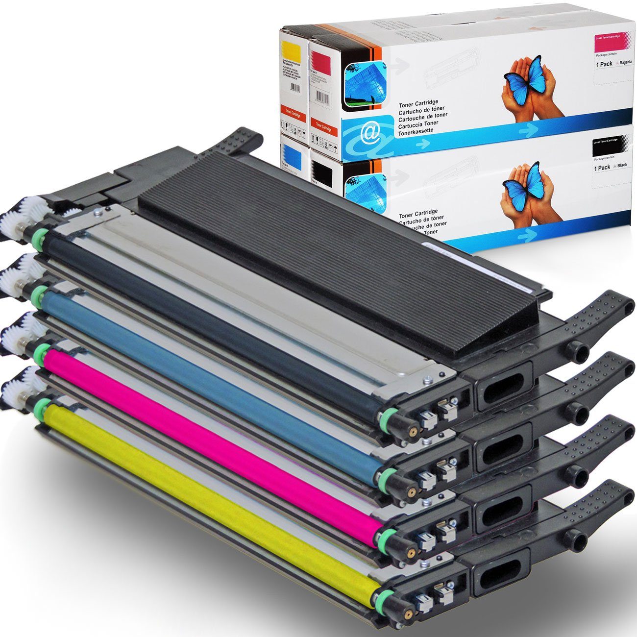 D&C Tonerkartusche Kompatibel Samsung CLT-P404C Multipack 4-Farben (Schwarz, Cyan, Magent, für Samsung Xpress C 430 Series