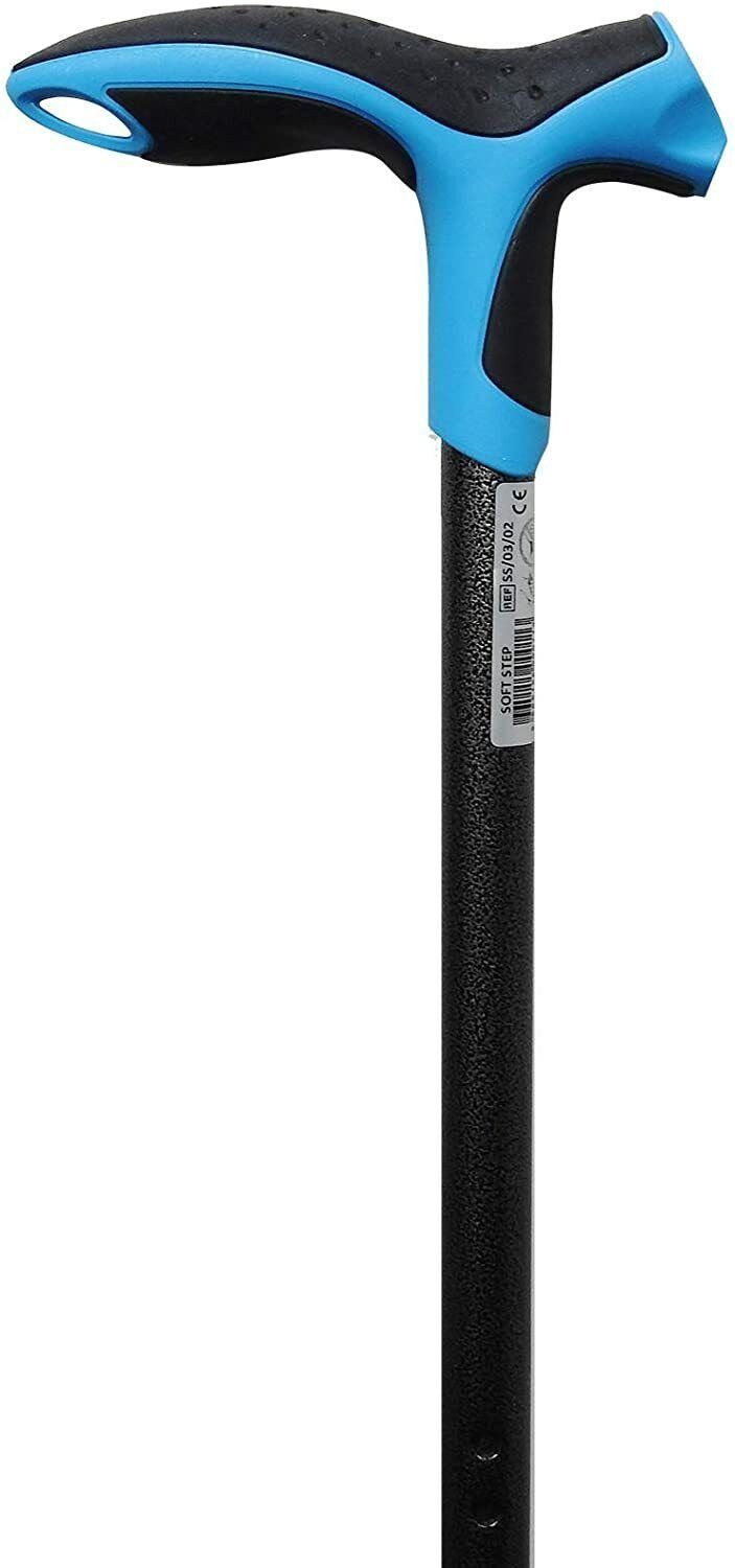 Antar Gehstock Gehstütze Soft Step mit anatomischem Griff, Aluminium Gehstock, 14 mögliche Höhenpositionen