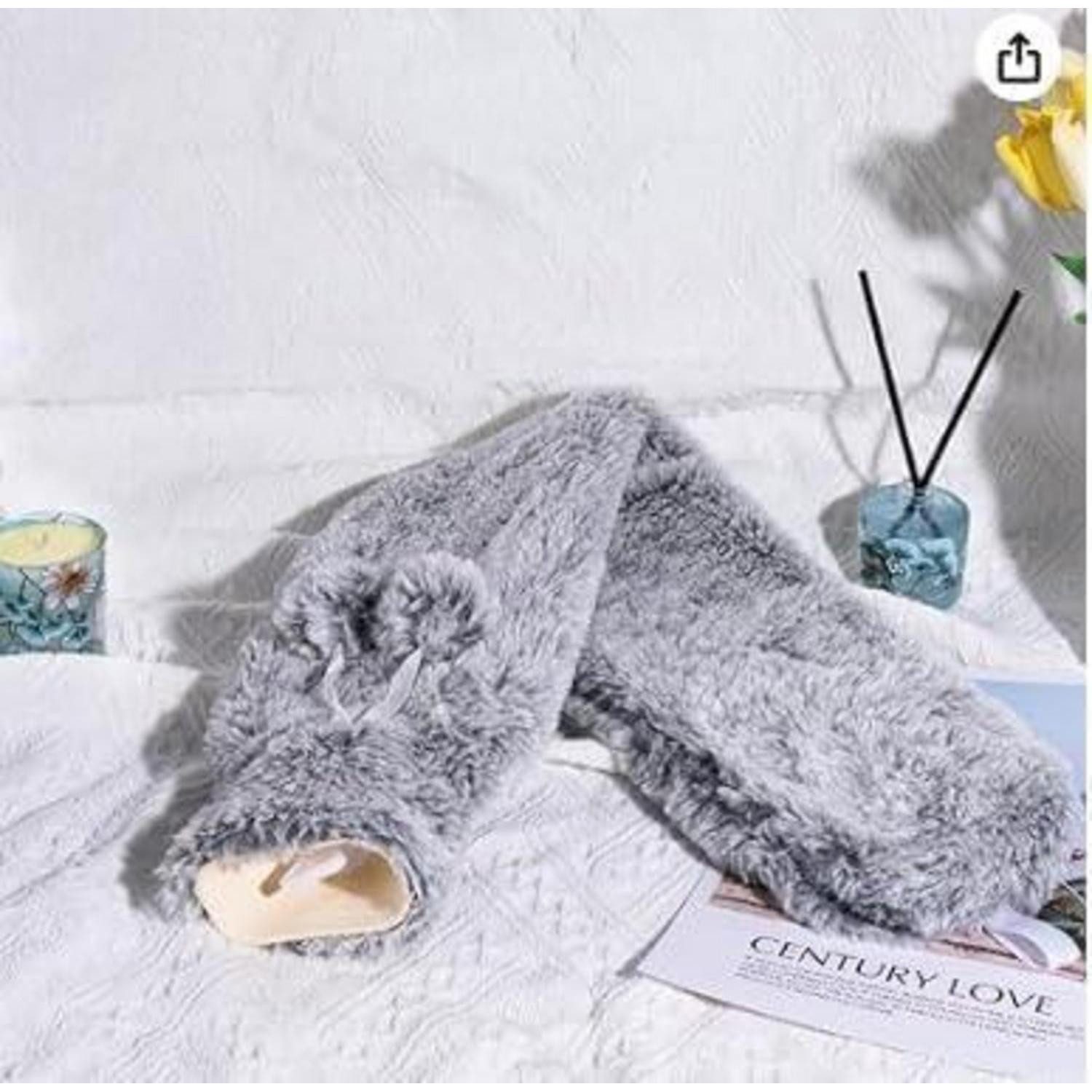 BOLEi Nacken-Wärmflasche Extra Lang Wärmflasche mit Bezug Flauschig, Auslaufsicher