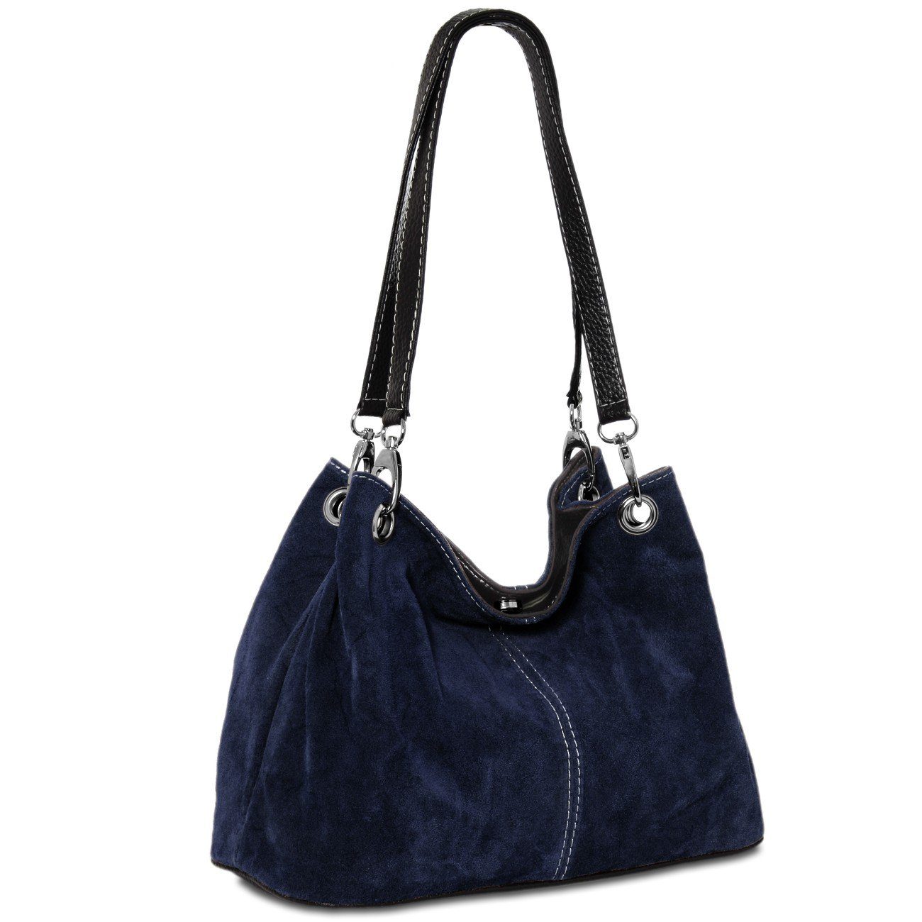 Caspar Schultertasche TL621 klassische Damen Wildleder Handtasche, hergestellt in Italien