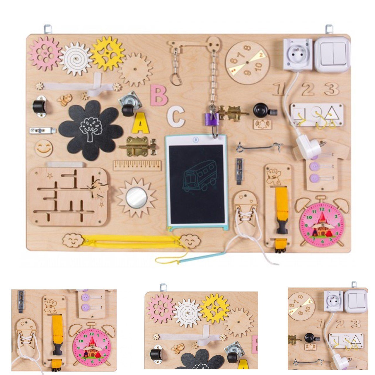 Moni Lernspielzeug Lernboard Lerntafel Big Holz, elektronische Schreibtafel günstig online kaufen