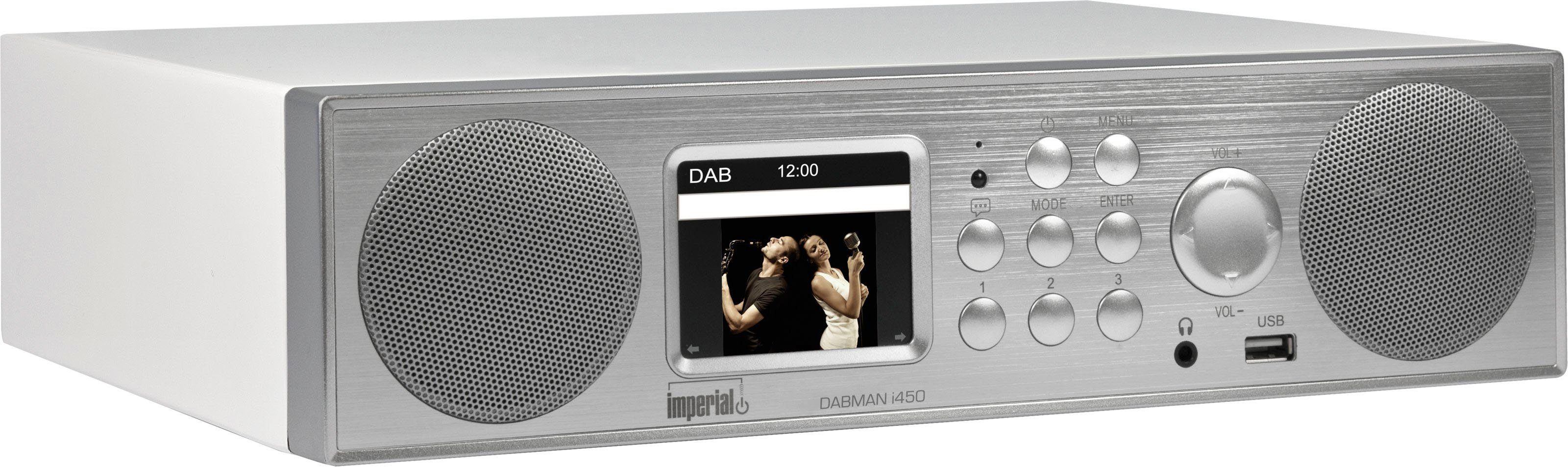 IMPERIAL by TELESTAR DABMAN i450 Küchen-Radio (Digitalradio (DAB), Internetradio, UKW mit RDS, 30 W) mattweiß/silber | Digitalradios (DAB+)