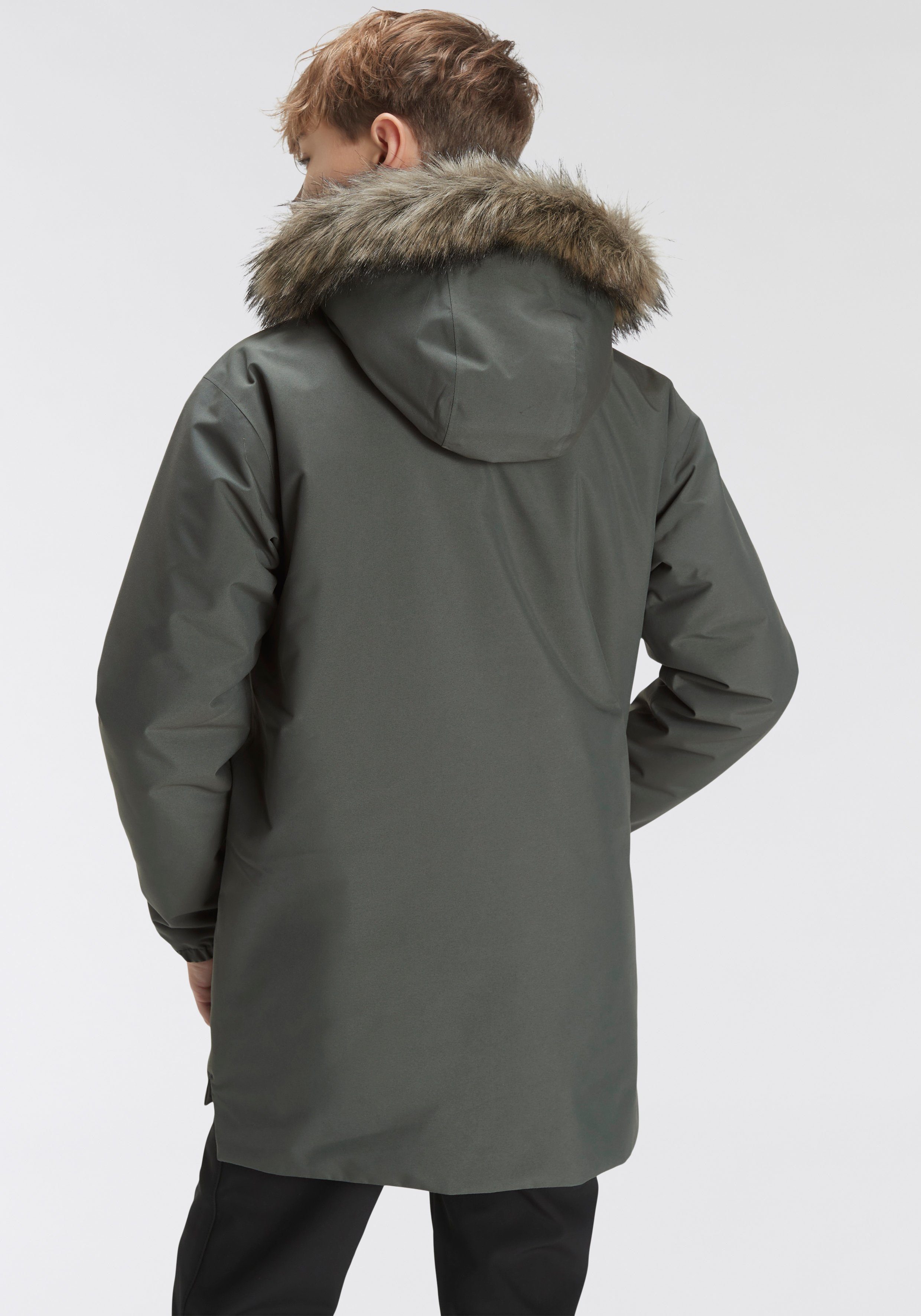 Jack Wolfskin Outdoorjacke K slate im BEAR green Kinderparka JACKET COSY langer, klassischen Design isolierender