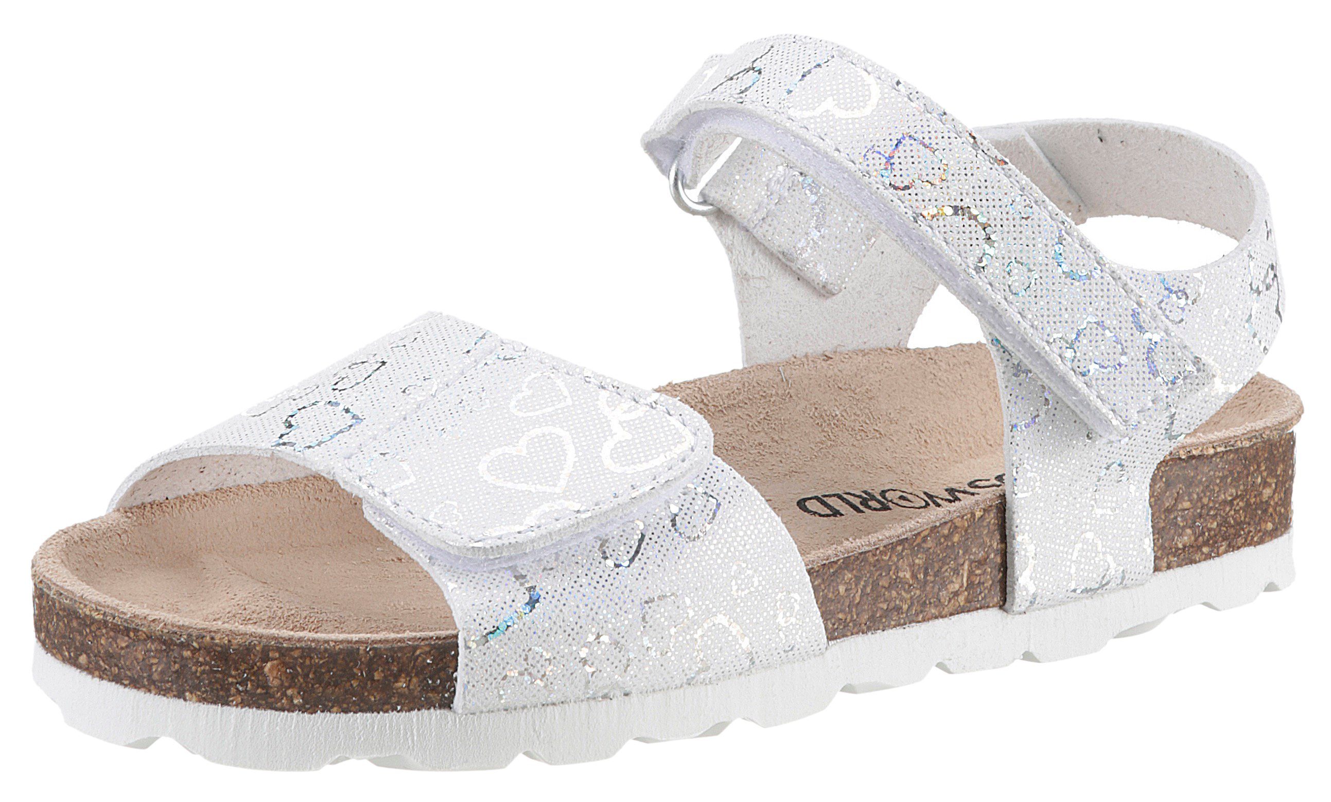 KIDSWORLD Sandale, Sommerschuh, Klettschuh, Sandalette, mit schimmerndem Herzchenprint