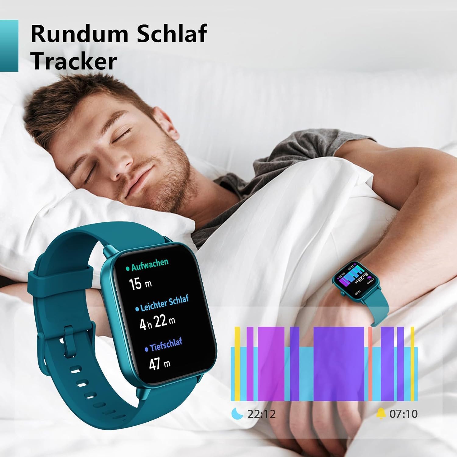 Woneligo IDW19 Smartwatch (4,5 cm, android ios), Smartwatch Damen Herren Alexa 1.8 Zoll Uhr 100+ Sportmodi wasserdicht