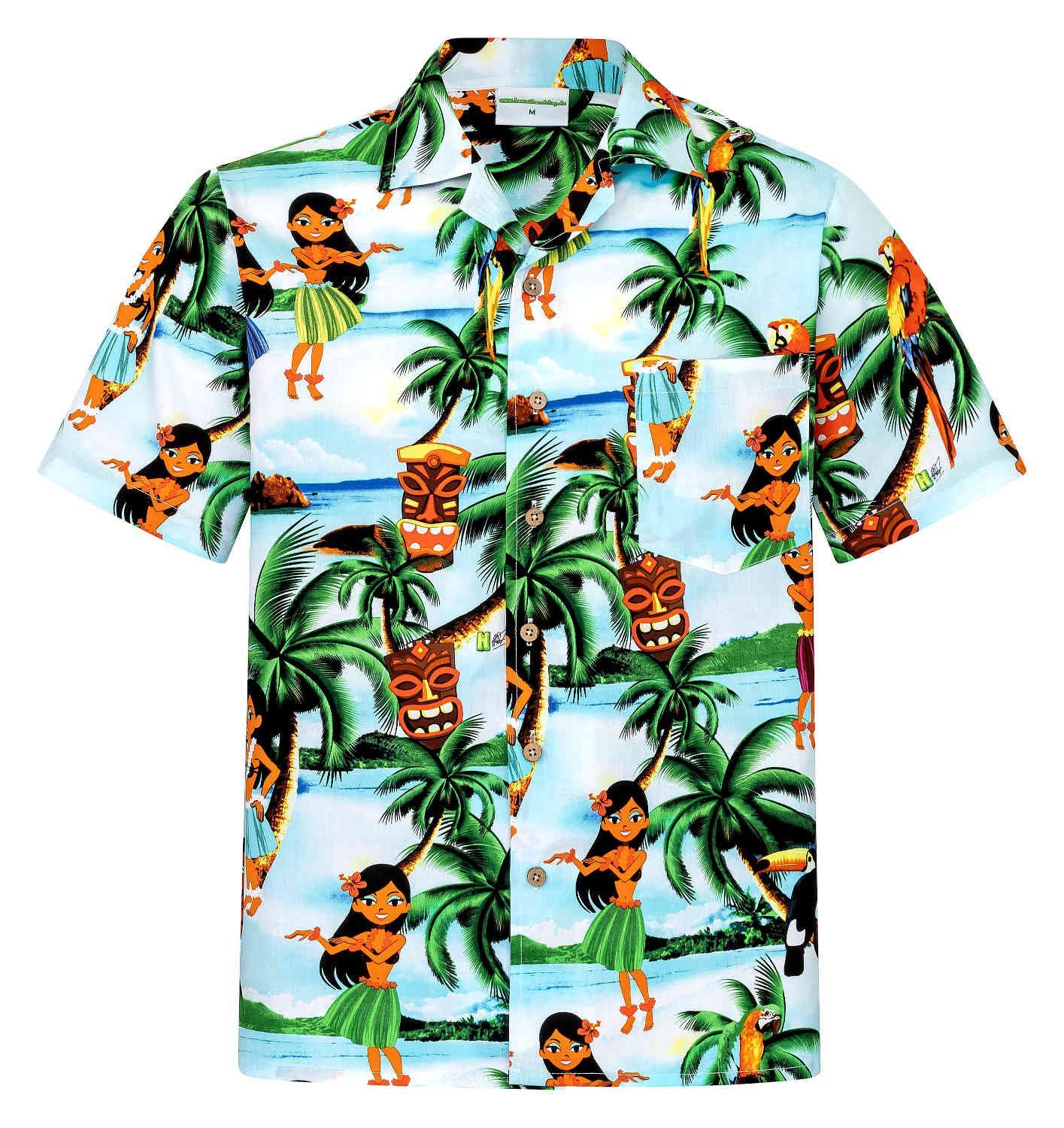 Hawaiihemdshop.de Hawaiihemd Hawaiihemdshop Hawaii Hemd Herren Baumwolle Kurzarm Strand Shirt