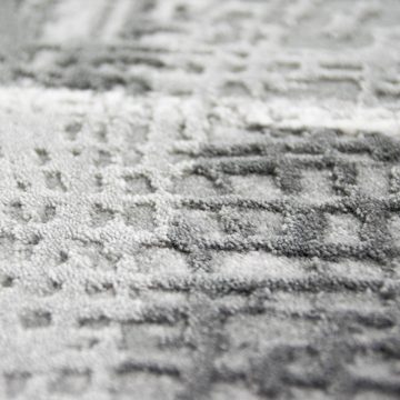 Teppich Designer Wohnzimmerteppich Wolle in Grau Creme, Carpetia, rechteckig