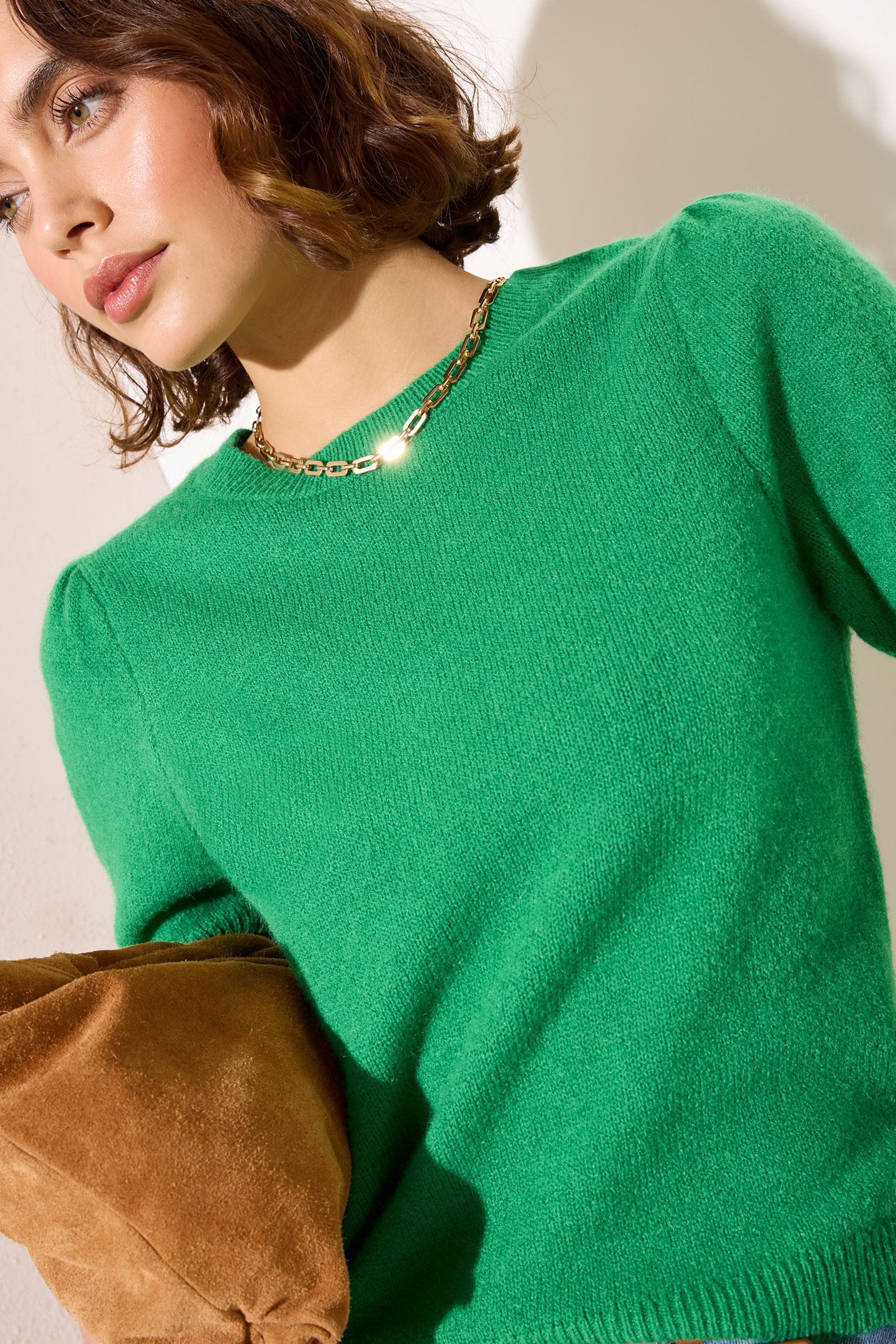 Friends Like These Strickpullover Friends Like These Strickoberteil mit Puffärmeln (1-tlg)