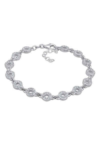 Elli Premium Armband Kreis Rund Elegant Kristalle 925 Silber rhodiniert, Kreis