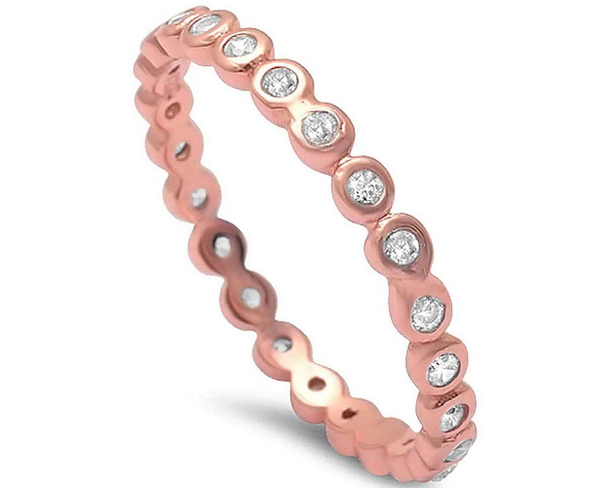 Goldene Hufeisen Memoirering Goldring Fingerring für Damen Rosegold, 925 Sterling-Silber, Hypoallergen, mit Zirkonia