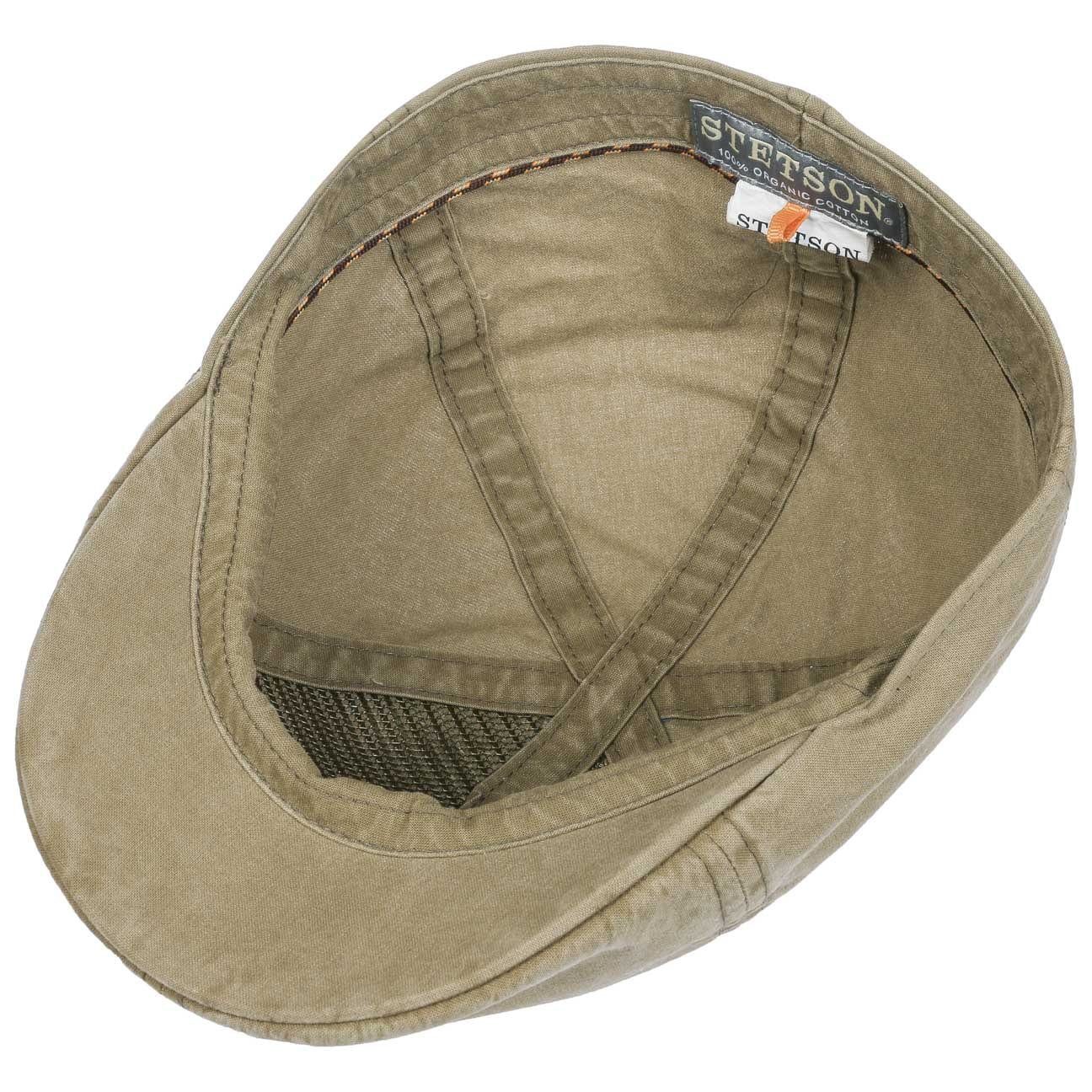 dunkelbeige Flatcap (1-St) mit Stetson Flat Cap Schirm