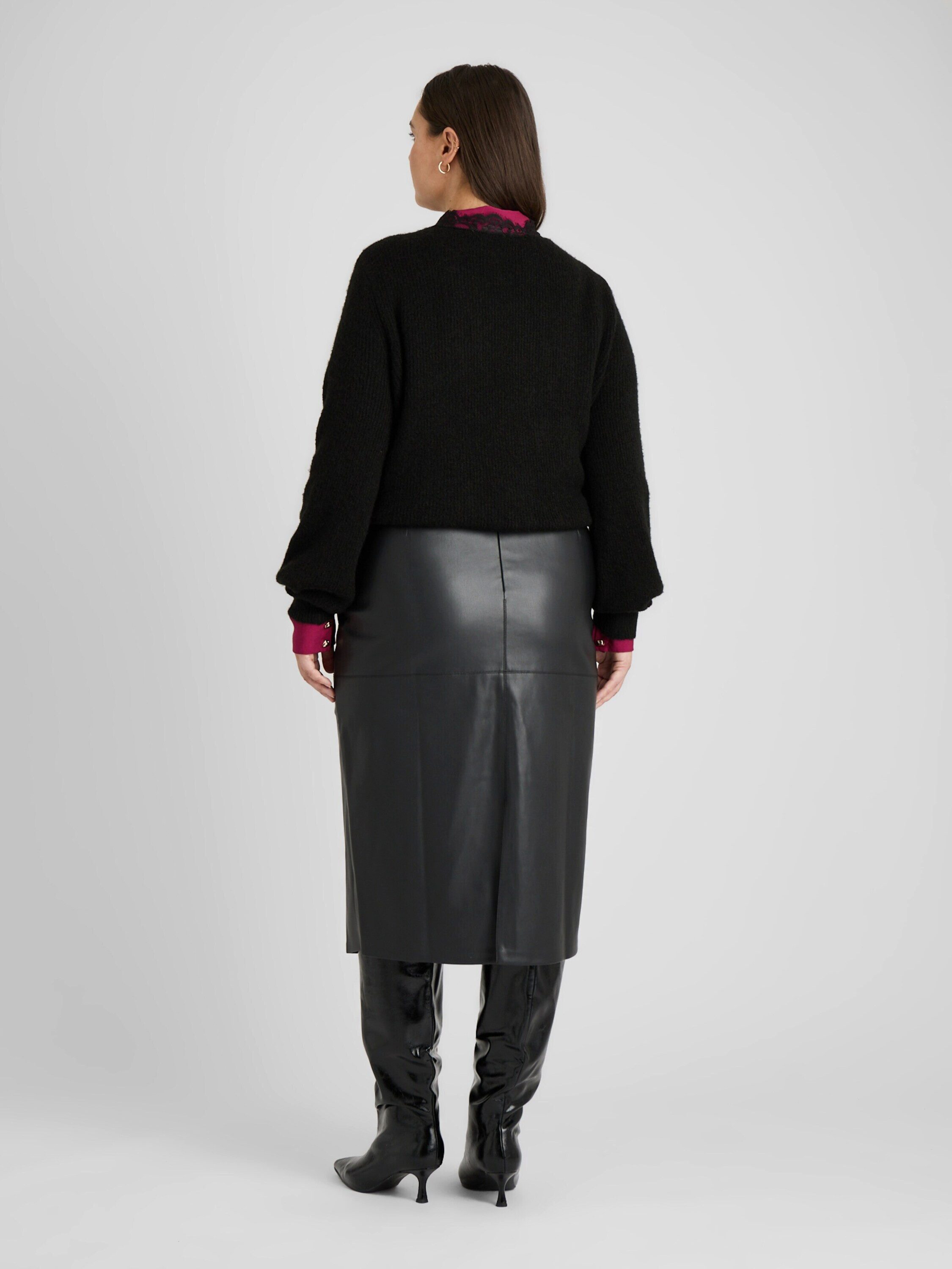 Guido Maria Kretschmer Curvy Lederrock Maura (1-tlg) Plain/ohne Details günstig online kaufen