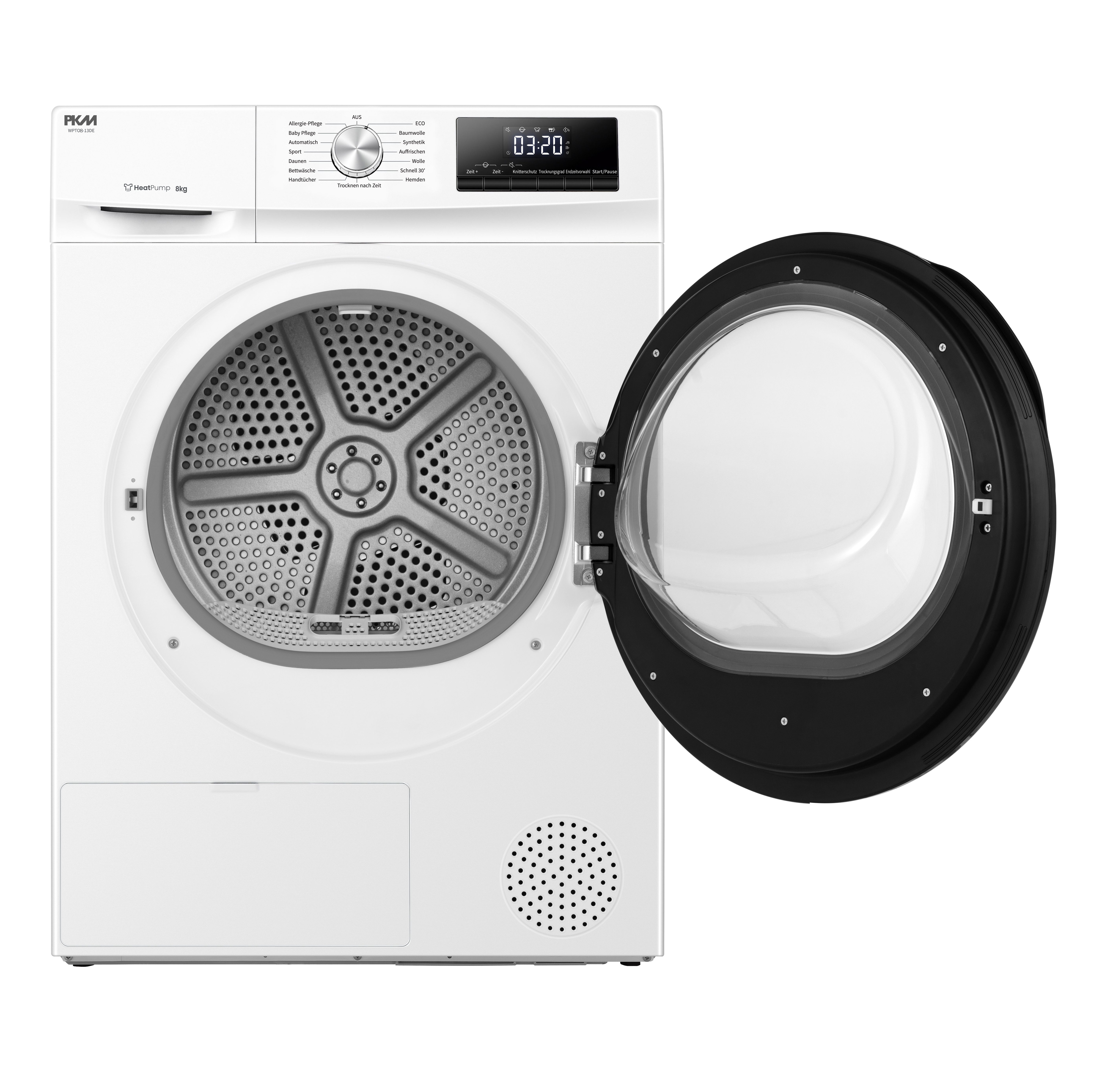PKM Wärmepumpentrockner WPTO-Serie WPTO8-13DE, Wärmepumpentechnologie Reversierende Trommel Knitterschutz