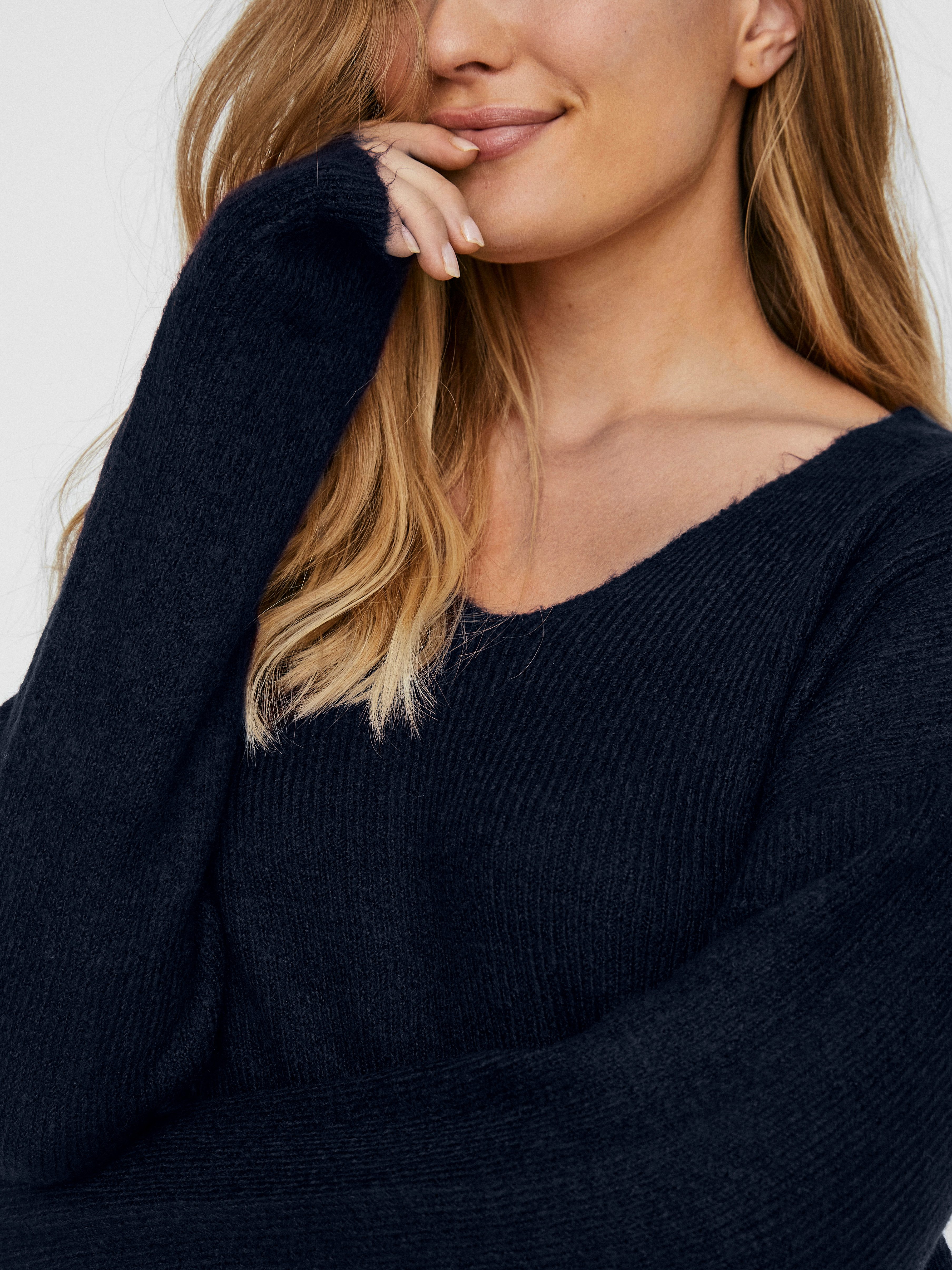 Vero Moda V-Ausschnitt-Pullover VMCREWLEFILE LS V-NECK günstig online kaufen