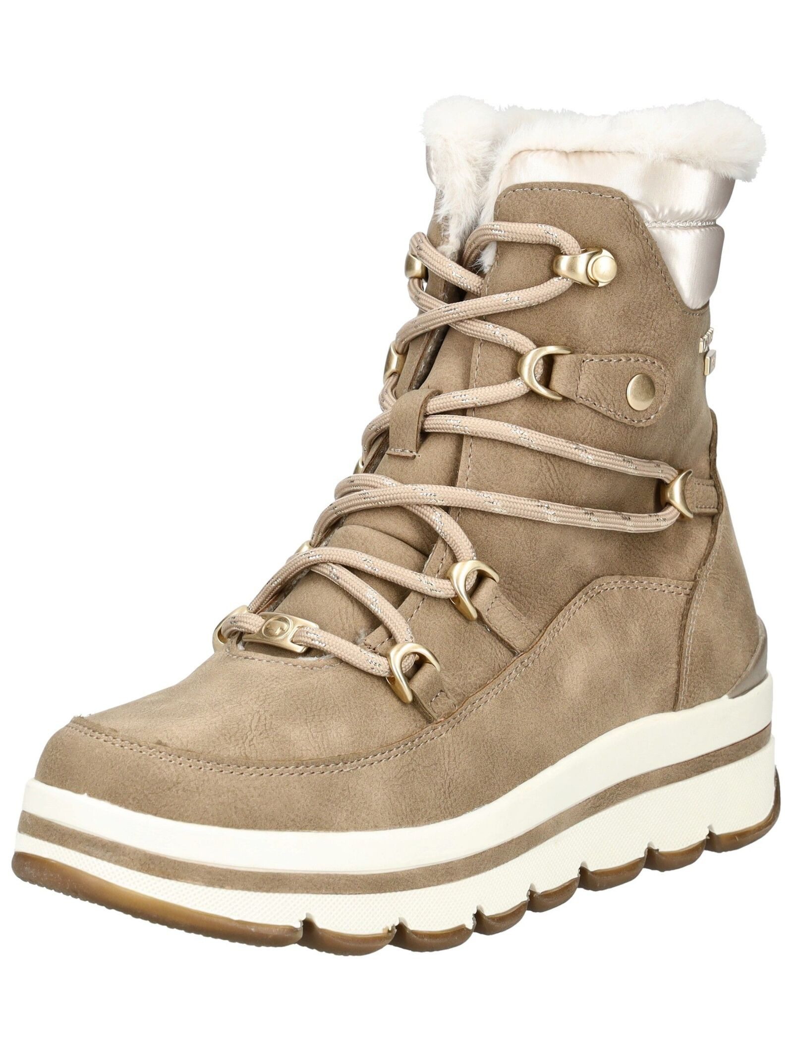 TOM TAILOR Stiefelette Lederimitat/Textil . Schnürstiefelette