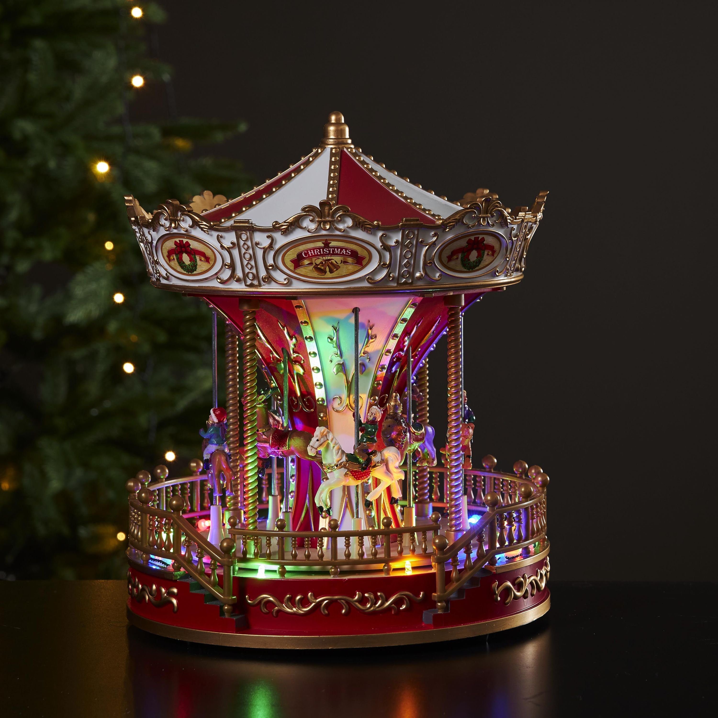 Trading Largeville, Karussell Dekolicht LED Karussell Kar Spieluhr TRADING Weihnachten Star STAR Spieluhr