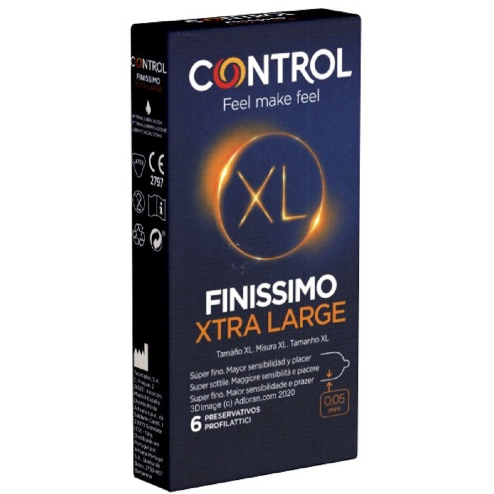 Finissimo Large sensitiven für 6 super Packung XXL-Kondome XXL-Kondome Safer ultradünne CONTROL Xtra Sex St., mit, CONDOMS