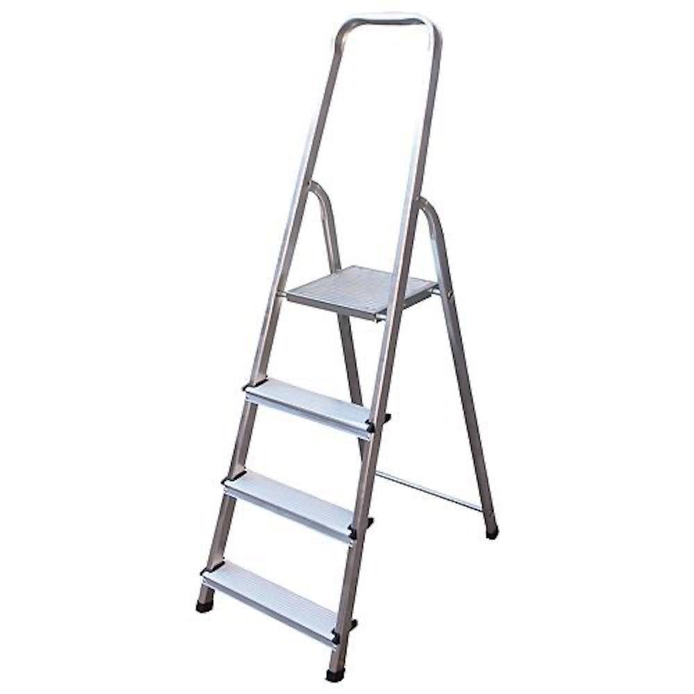 PROREGAL® Stehleiter Metal Single Giraffe Einseitige-Aluminium-Bügelleiter in verschiedenen (Leiter, Trittleiter, Stufenleiter, Stehleiter, Haushaltsleiter), Mehrere Größen, stabiles Material, vielseitig einsetzbar