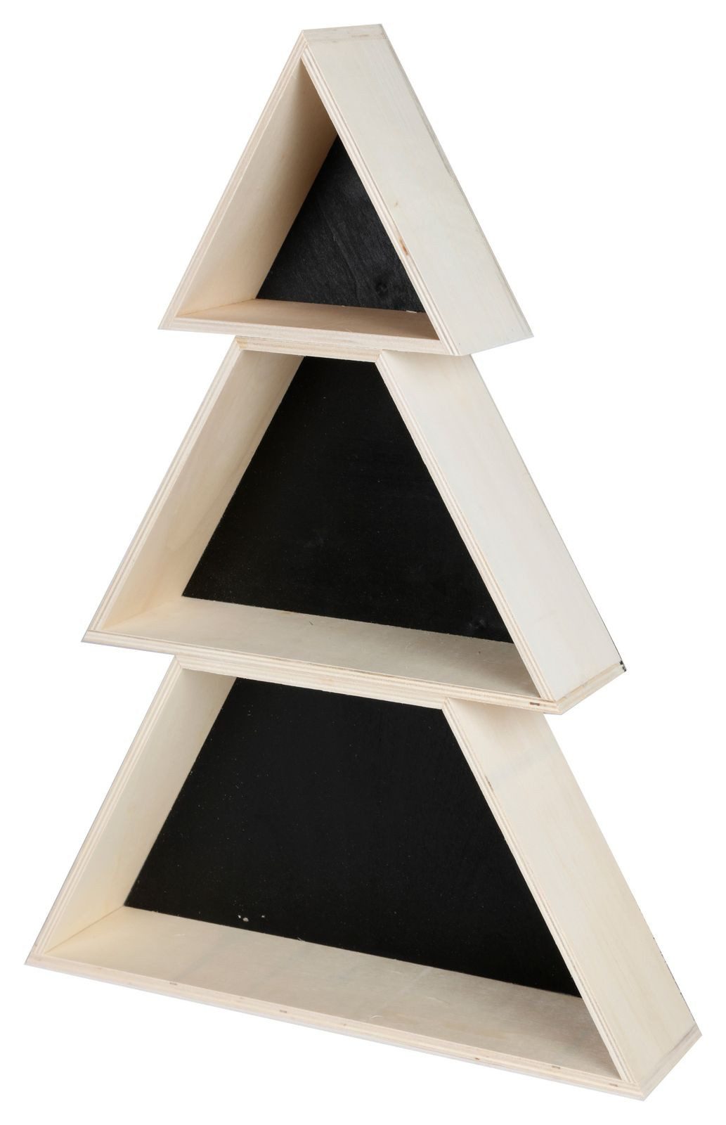 BURI Dekokiste Weihnachtliche Dekobox Tanne 3-teilig Holz Tannenbaum Adventszeit Wei