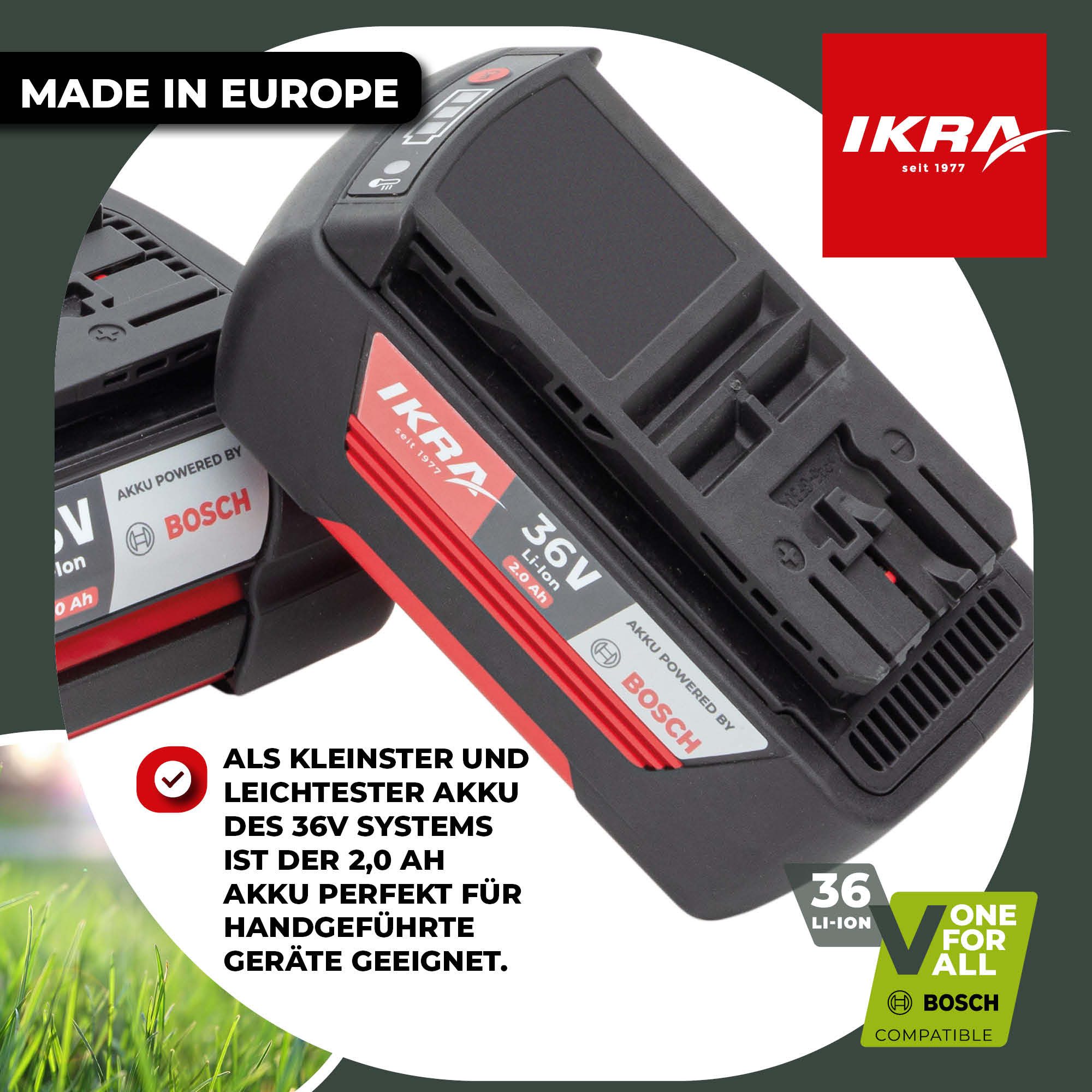 ikra GmbH IKRA BOSCH 36V Akku 2000 mAh, 36 V (2,0 Ah)