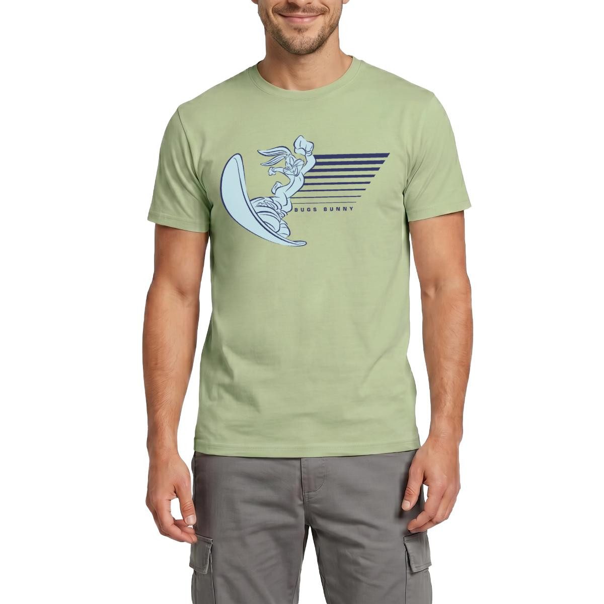 Spreadshirt T-Shirt Looney Tunes Bugs Bunny Mit Snowboard Männer T-Shirt (1-tlg)