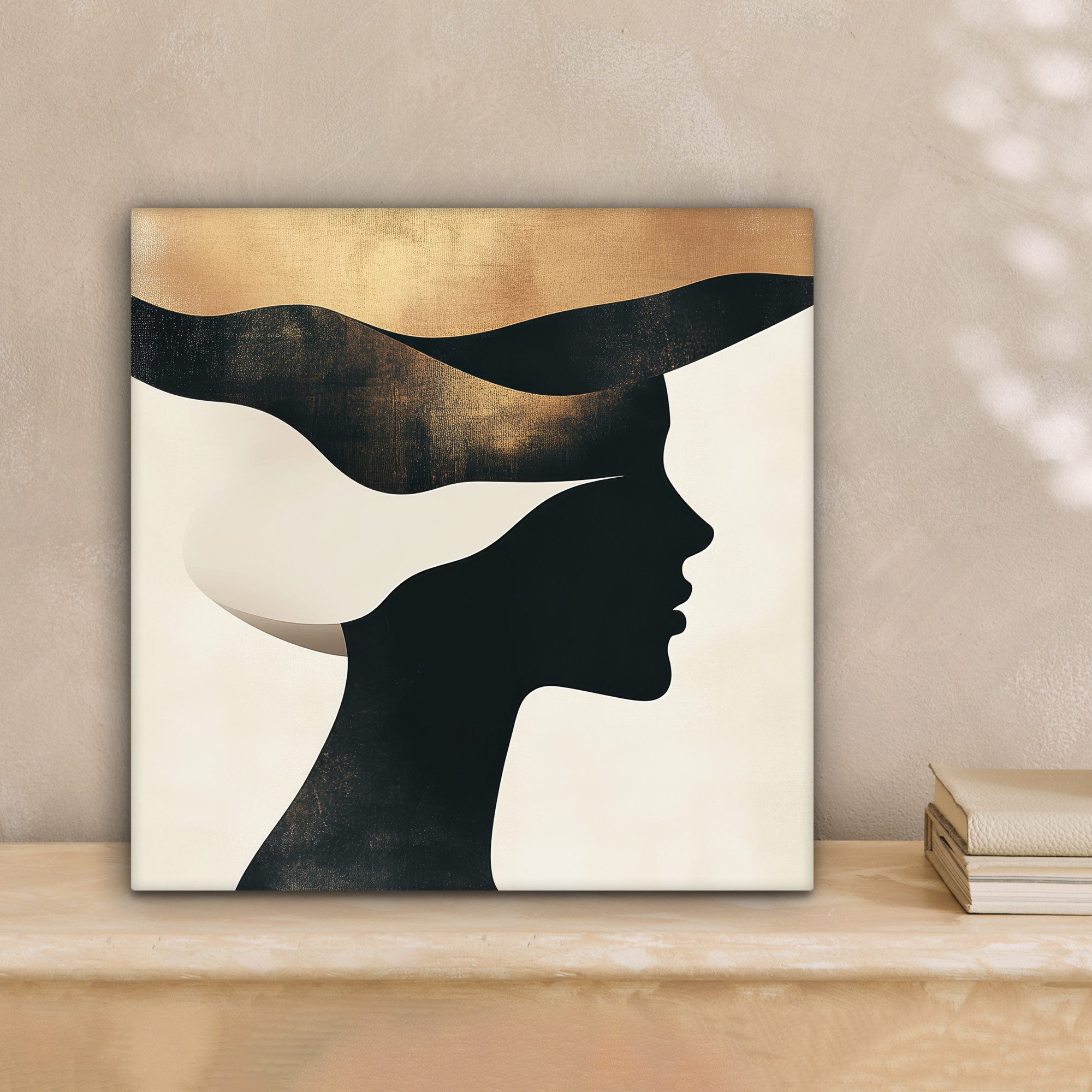 OneMillionCanvasses® Leinwandbild Frau - Wellen - Schwarz, Fotodruck (1 St) günstig online kaufen