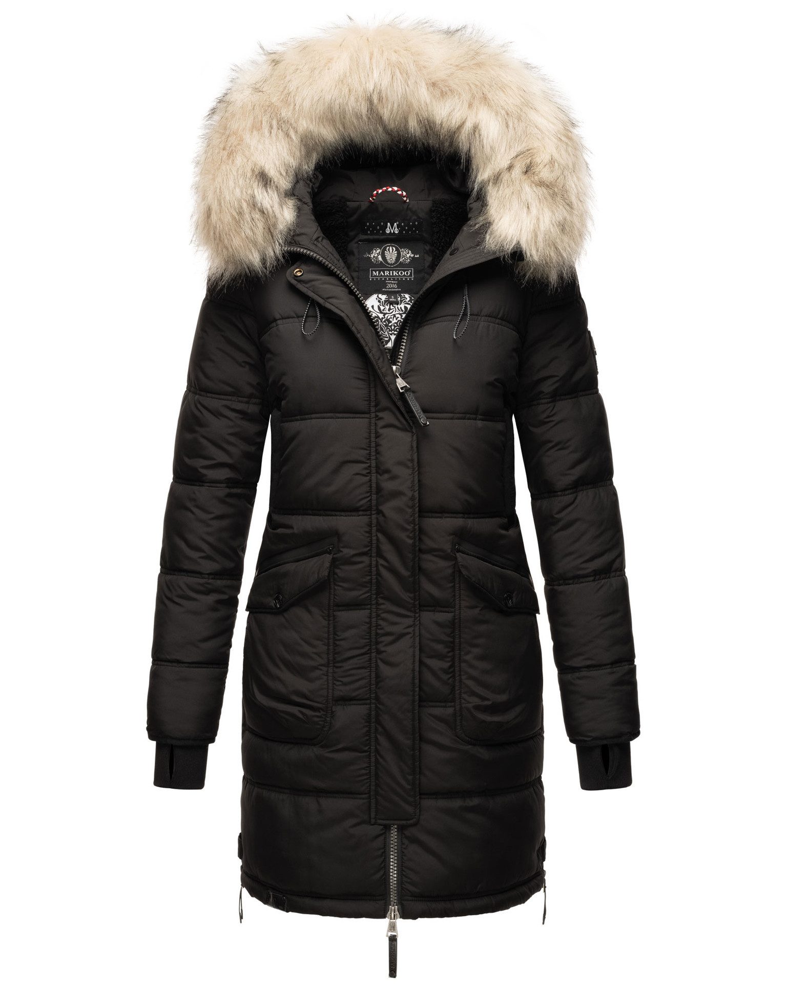 Marikoo Schneejacke Marikoo Chaskaa Damen Winter Steppjacke B879 mit abnehmbarem Kunstfellkragen