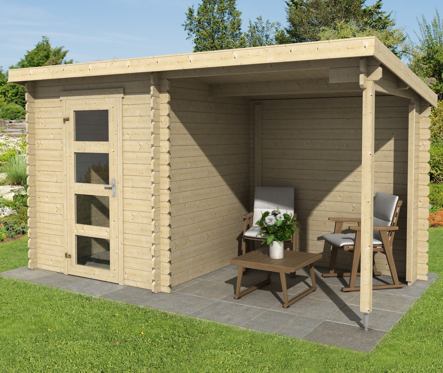 LASITA MAJA Gartenhaus Lasita Maja Gartenhaus Jelle Plus, 28 mm, 390 x 214 x 211 cm, Natur