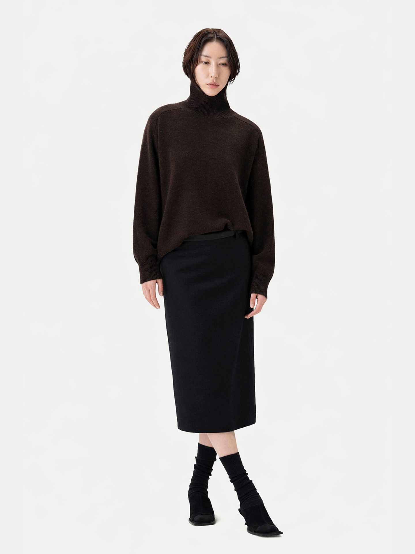 GOBI Cashmere Strickrock Kaschmir-Rock in Tailoring-Optik