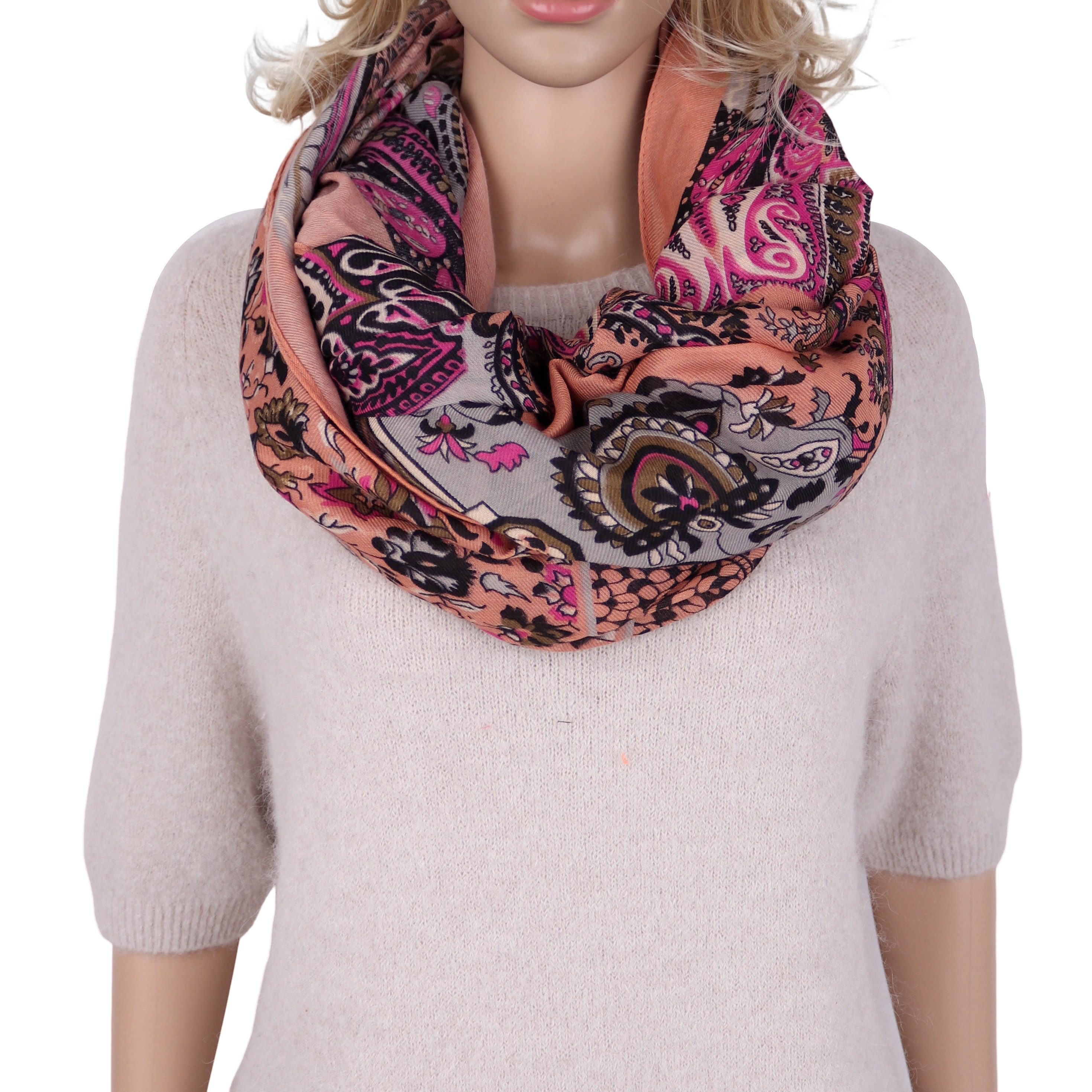 MIRROSI Loop Damen Schal Weich aus 100% Viskose Groß, (ca. 180x90cm Zweimal günstig online kaufen