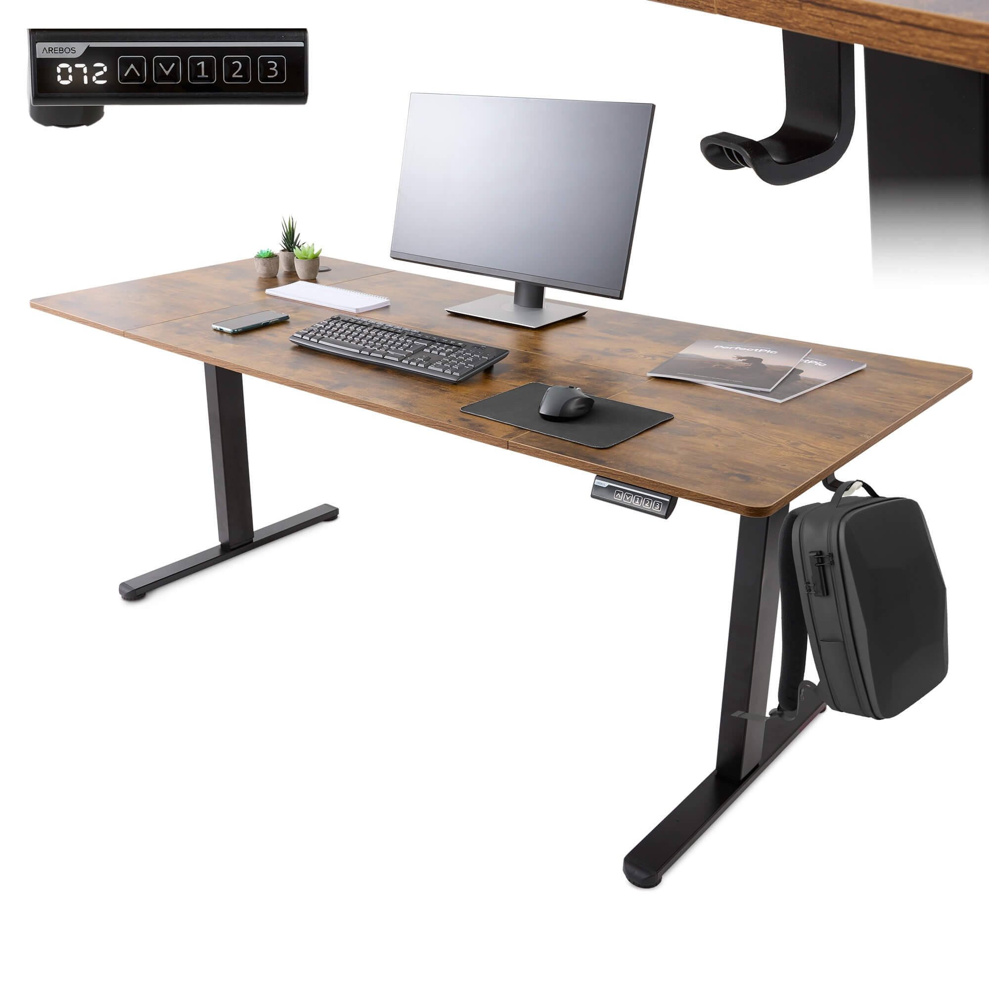 Arebos Schreibtisch Computer-Bürotisch 160 x 80 günstig online kaufen