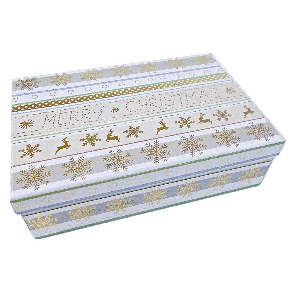 bsb-obpacher Geschenkbox hochwertiges 3er-Set MERRY CHRISTMAS, mit dezentem Schimmer