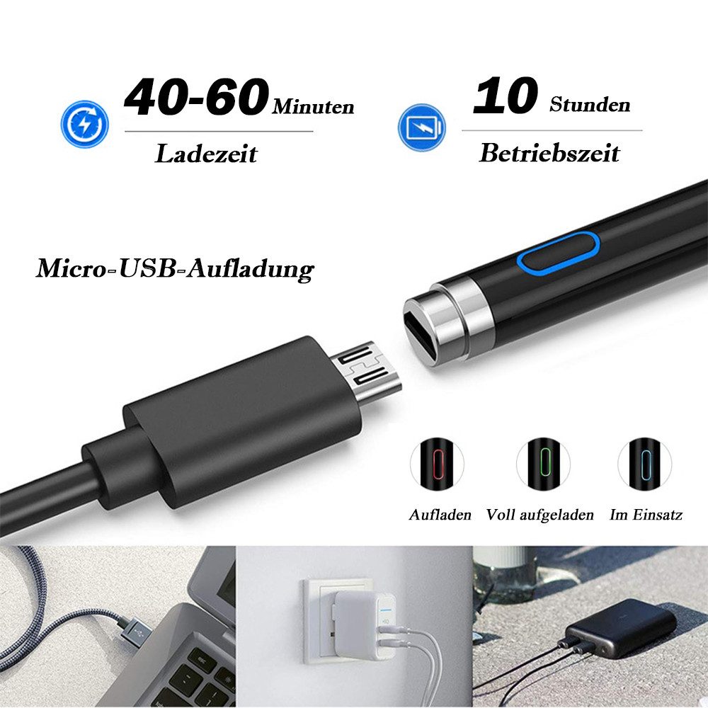 TUWENA Eingabestift Active Stylus Pen für sämtliche Touchscreens, Tablet Stift,Handystifte Kompatibel mit Handy, iPad, iOS & Android Touch Touchscreen-Geräten