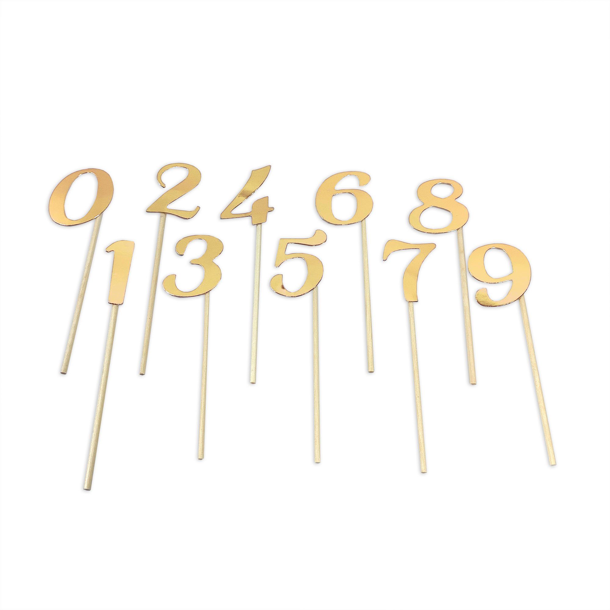 Frau WUNDERVoll Muffinform 10 Deko Topper Zahlen 0-9 gold, (10-tlg)