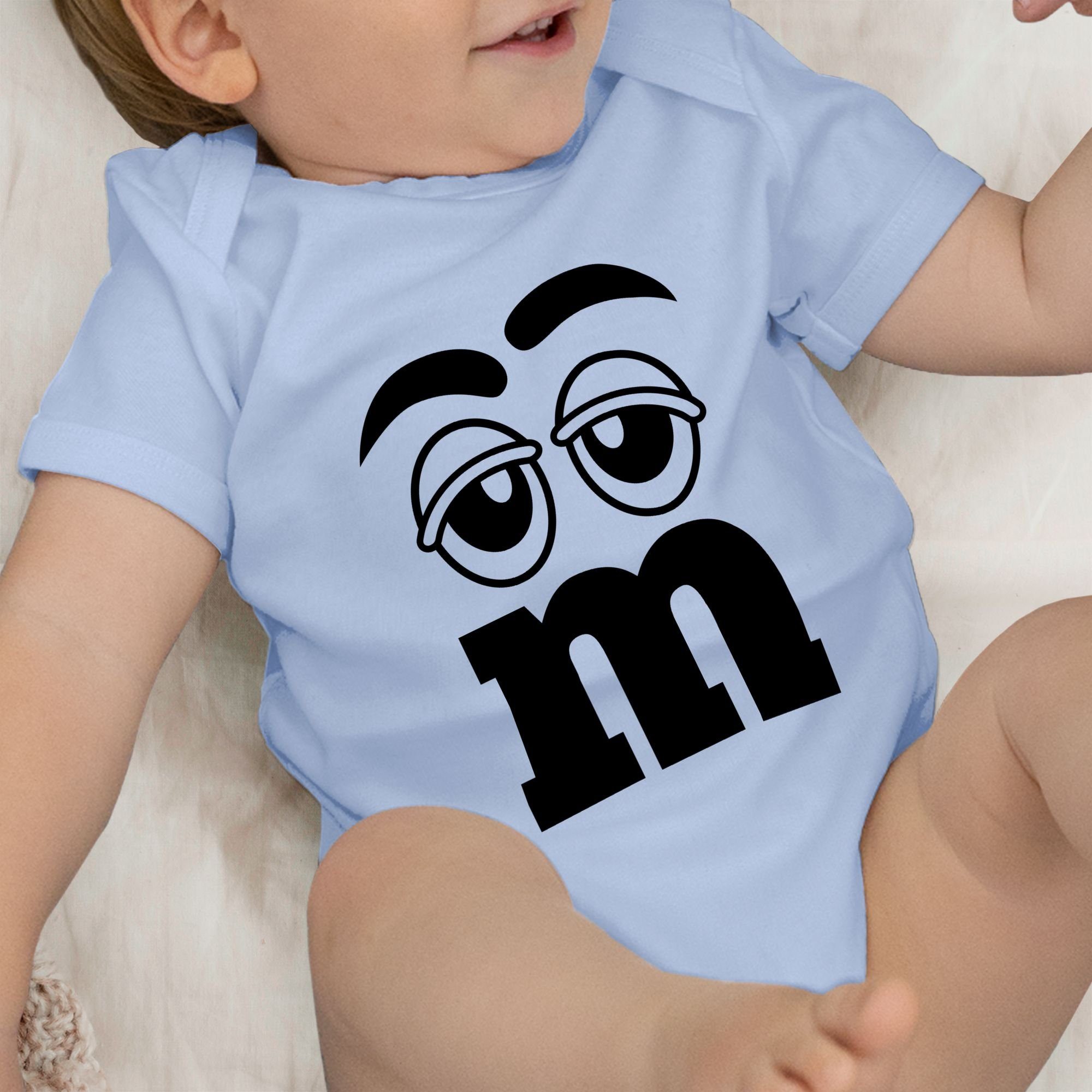 Shirtracer Babyblau & M Figuren Fasching Aufdruck M&M 2 Shirtbody Karneval und M