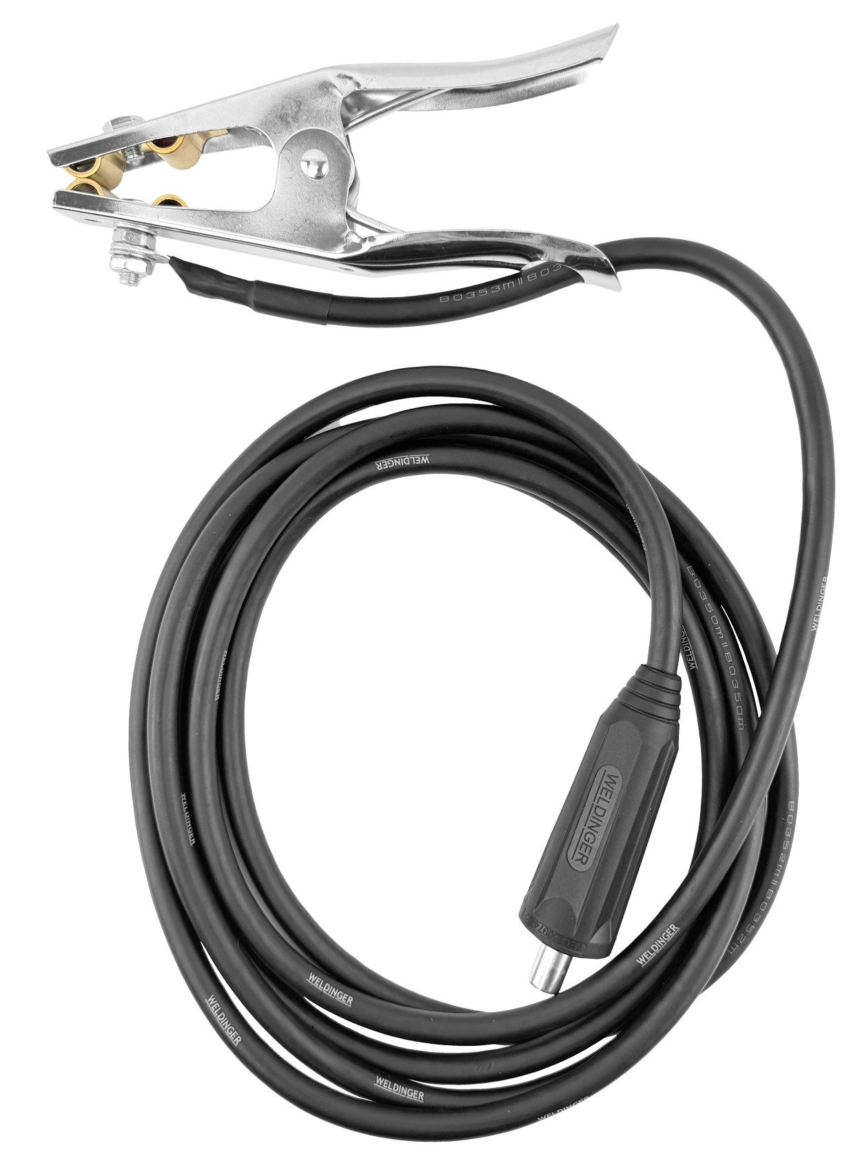 WELDINGER Elektroschweißgerät Massekabel Kupfer 4 m 25 mm² T50 gummiummantelt mit Erdklemme 300 A, Kabelquerschnitt 25 mm², bis 300 A