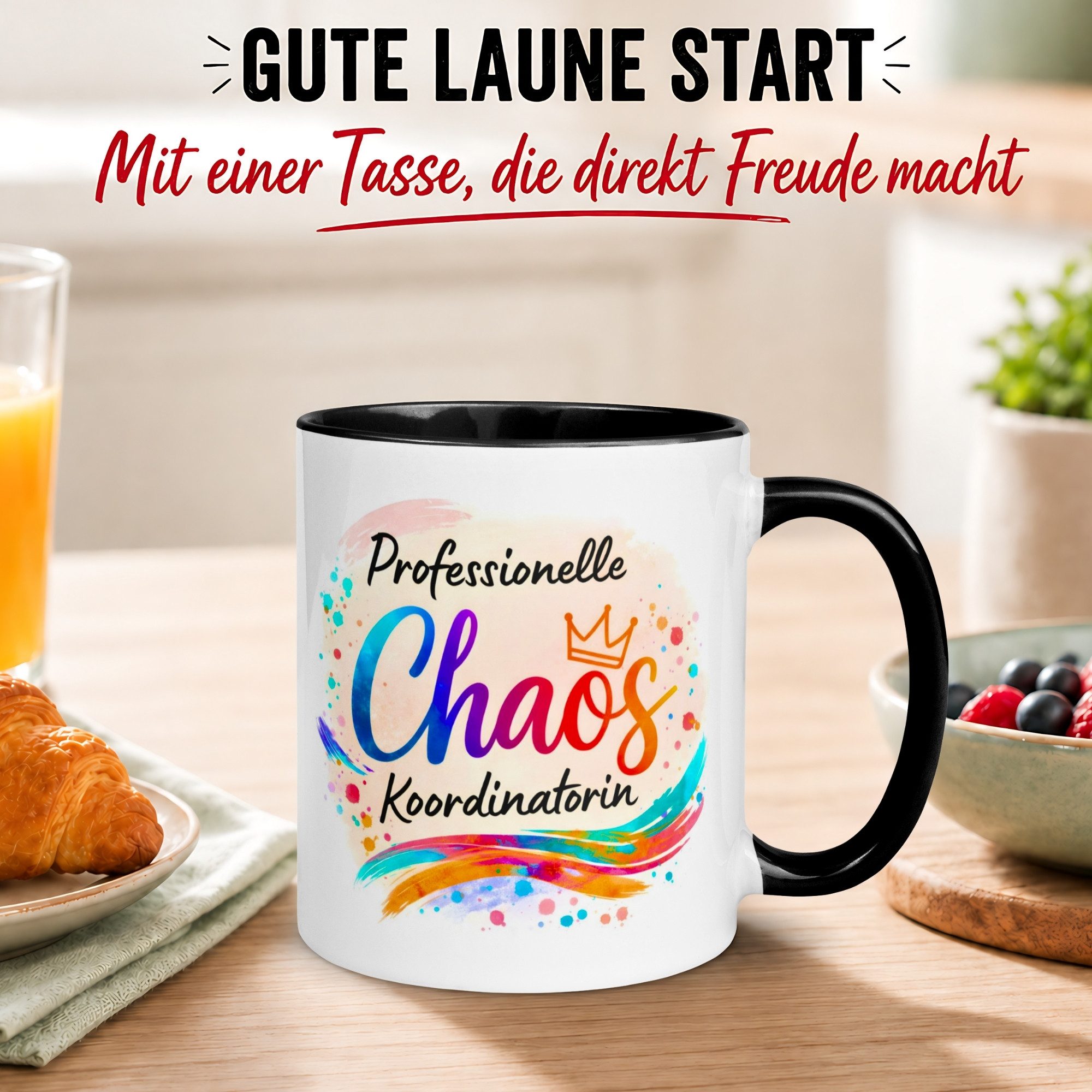 Momentals Tasse Chefin – „Professionelle Chaos Koordinatorin“ – Geschenk Beste Chefin, Gratis Versand · Links-&Rechtshänder · Spülmaschinenfest