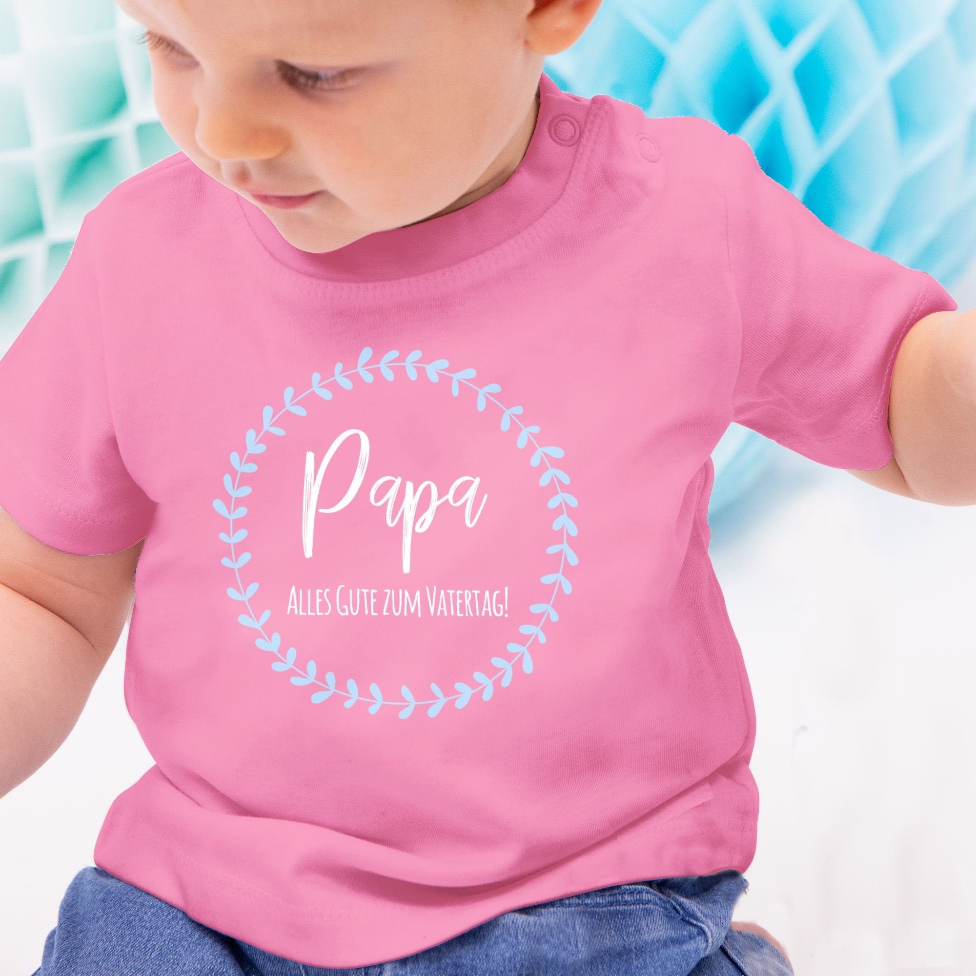 Shirtracer T-Shirt Alles Gute zum Geschenk Pink 2 Vatertag Vatertag Baby