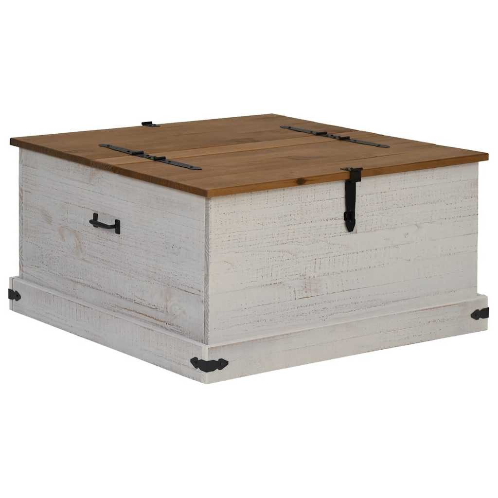 vidaXL Aufbewahrungsbox Truhe HALDEN Weiß 91x91x47 cm Massivholz Kiefer (1 St)