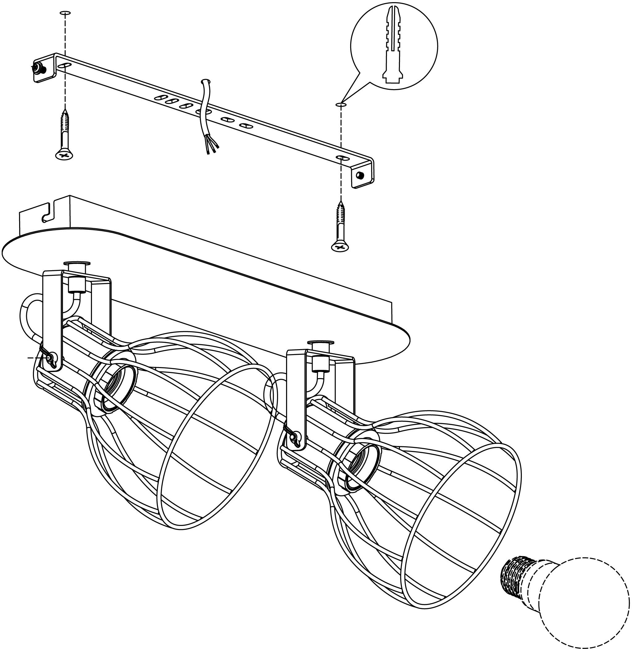 EGLO Deckenspot Leuchtmittel ohne Leuchtmittel, Deckenlampe wechselbar, SAMBATELLO,